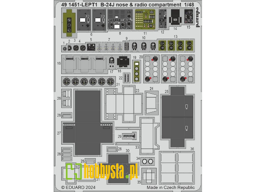 B-24J nose & radio compartment 1/48 - Hobby Boss - zdjęcie 1 B-24J nose & radio compartment 1/48 - Hobby Boss - zdjęcie 1