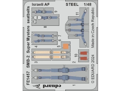 SMB-2 Super Mystere seatbelts Israeli AF STEEL 1/48 - SPECIAL HOBBY - zdjęcie 1