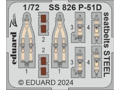 P-51D seatbelts STEEL 1/72 - EDUARD - zdjęcie 1