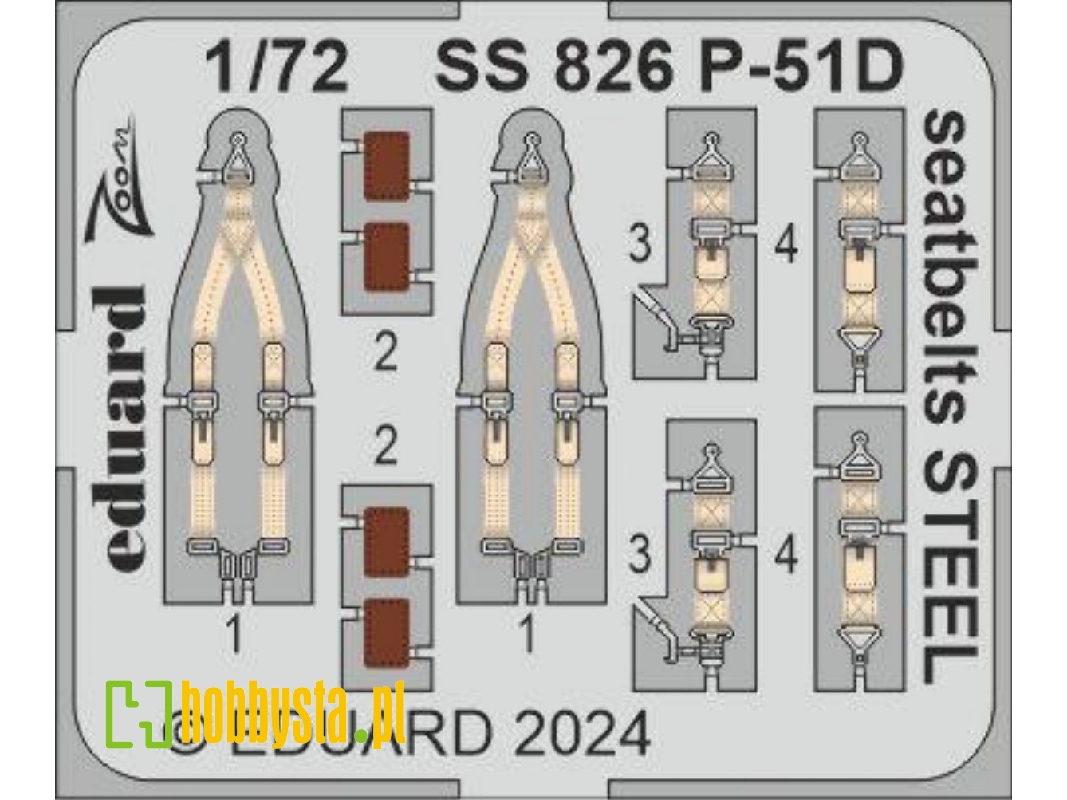 P-51D seatbelts STEEL 1/72 - EDUARD - zdjęcie 1 P-51D seatbelts STEEL 1/72 - EDUARD - zdjęcie 1