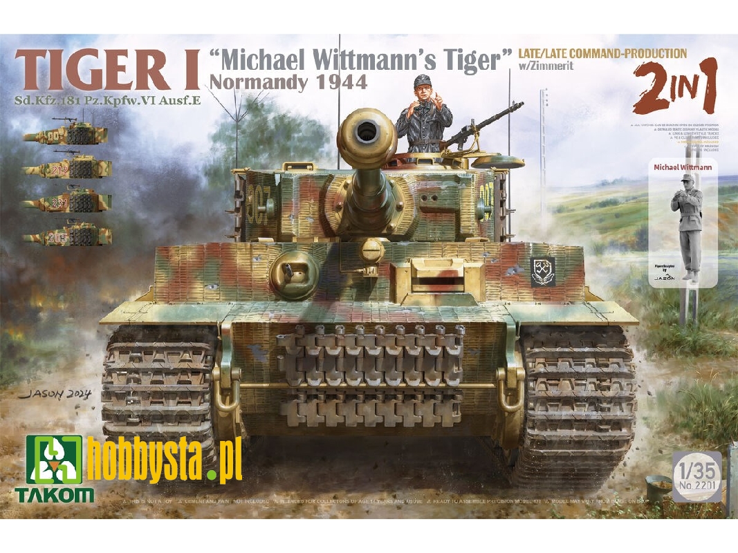 Tiger I Sd.Kfz.181 Pz.Kpfw.Vi Ausf.E 'michael Wittmann's Tiger' Normandy 1944 - Late/Late Command-production With Zimmerit (2 In