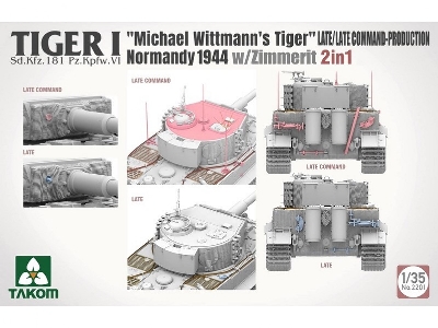 Tiger I Sd.Kfz.181 Pz.Kpfw.Vi Ausf.E 'michael Wittmann's Tiger' Normandy 1944 - Late/Late Command-production With Zimmerit (2 In