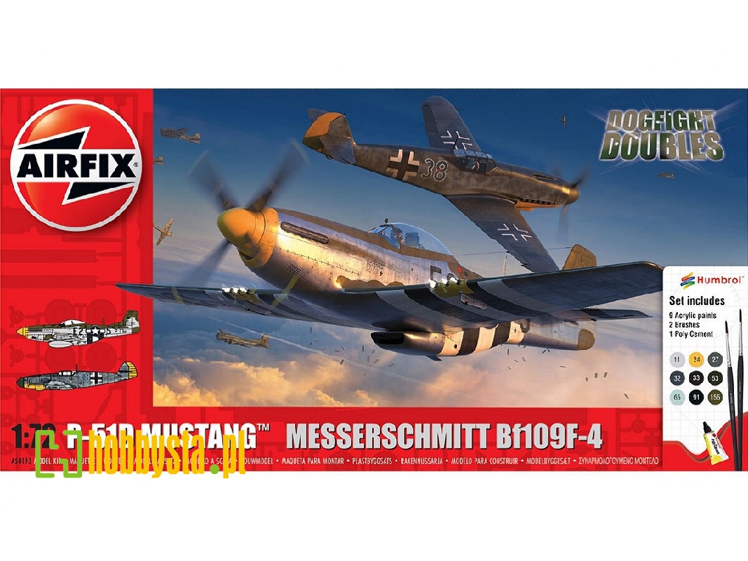 North American P-51 D Mustang & Messerschmitt Bf-109 F-4 - Dogfight Double (New Tooling - zdjęcie 1