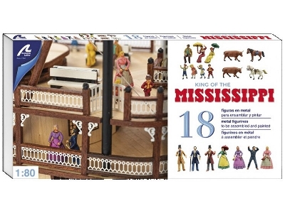 Metal Figurines For King Of The Mississippi Set (18 Pcs) - zdjęcie 1