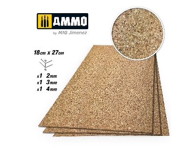 Create Cork - Medium Grain Mix (2 Mm, 3 Mm And 4 Mm / 180 X 270 Mm) - 1 Pc. Each Size - zdjęcie 1