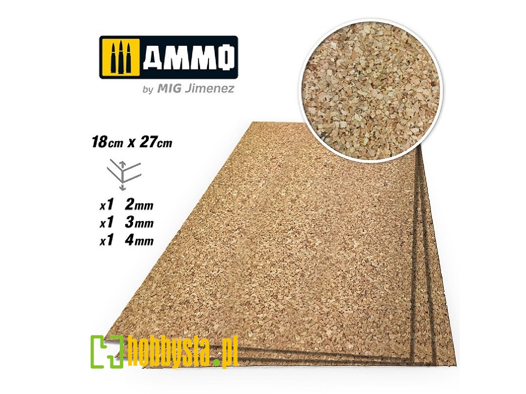 Create Cork - Medium Grain Mix (2 Mm, 3 Mm And 4 Mm / 180 X 270 Mm) - 1 Pc. Each Size - zdjęcie 1 Create Cork - Medium Grain Mix (2 Mm, 3 Mm And 4 Mm / 180 X 270 Mm) - 1 Pc. Each Size - zdjęcie 1