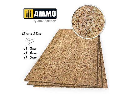 Create Cork - Thick Grain Mix (3 Mm, 4 Mm And 5 Mm / 180 X 270 Mm) - 1 Pc. Each Size - zdjęcie 1