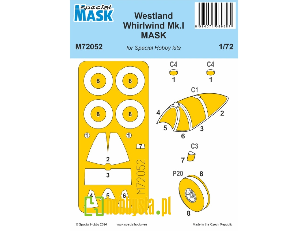 Westland Whirlwind Mk.I Mask (For Special Hobby Kits)) - zdjęcie 1 Westland Whirlwind Mk.I Mask (For Special Hobby Kits)) - zdjęcie 1
