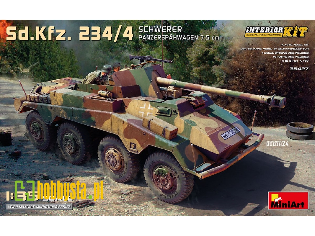 Sd.Kfz. 234/4 Schwerer Panzerspähwagen 7,5 Cm. Interior Kit - zdjęcie 1 Sd.Kfz. 234/4 Schwerer Panzerspähwagen 7,5 Cm. Interior Kit - zdjęcie 1