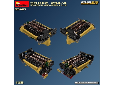 Sd.Kfz. 234/4 Schwerer Panzerspähwagen 7,5 Cm. Interior Kit - zdjęcie 11