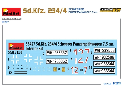 Sd.Kfz. 234/4 Schwerer Panzerspähwagen 7,5 Cm. Interior Kit - zdjęcie 12