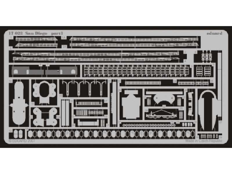  USS San Diego 1/700 - Dragon - blaszki - zdjęcie 1