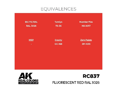 Rc837 Fluorescent Red Ral 3026 - zdjęcie 3