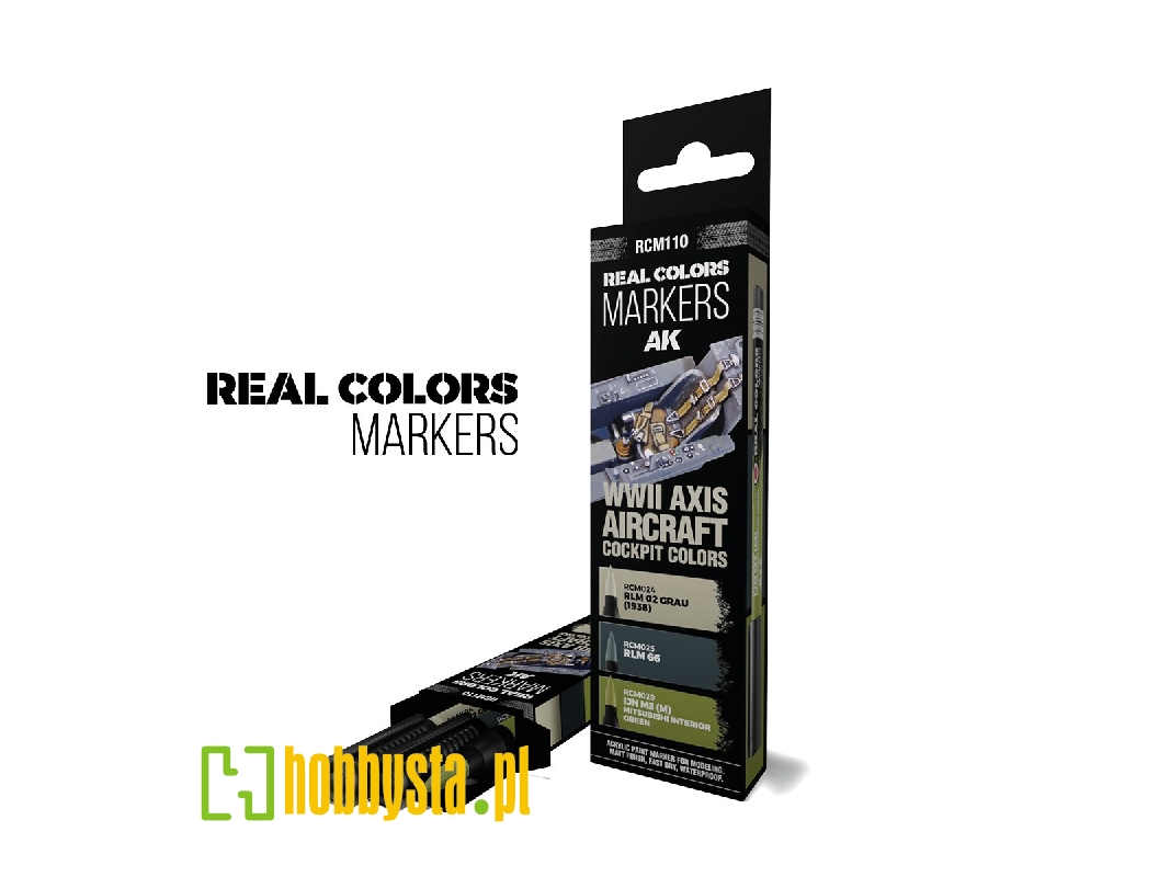 Rcm110 Axis Wwii Aircraft Cockpit Colors - Set 3 Real Colors Markers - zdjęcie 1 Rcm110 Axis Wwii Aircraft Cockpit Colors - Set 3 Real Colors Markers - zdjęcie 1