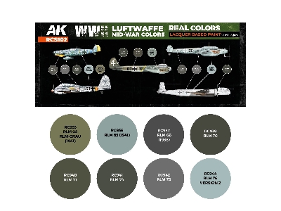 Rcs102 Luftwaffe Wwii Mid-war Colors Set - zdjęcie 2