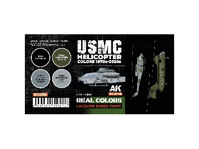Rcs118 Usmc Helicopter Colors 1970s-2020s Set - zdjęcie 2