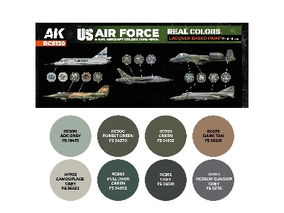 Rcs120 Us Air Force & Ang Aircraft Colors 1960s Set - zdjęcie 2