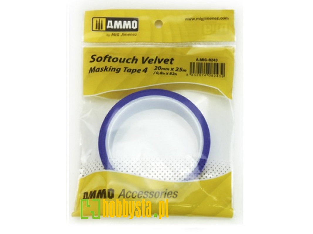 Softouch Velvet Masking Tape #4 (20mm X 25m) - zdjęcie 1 Softouch Velvet Masking Tape #4 (20mm X 25m) - zdjęcie 1