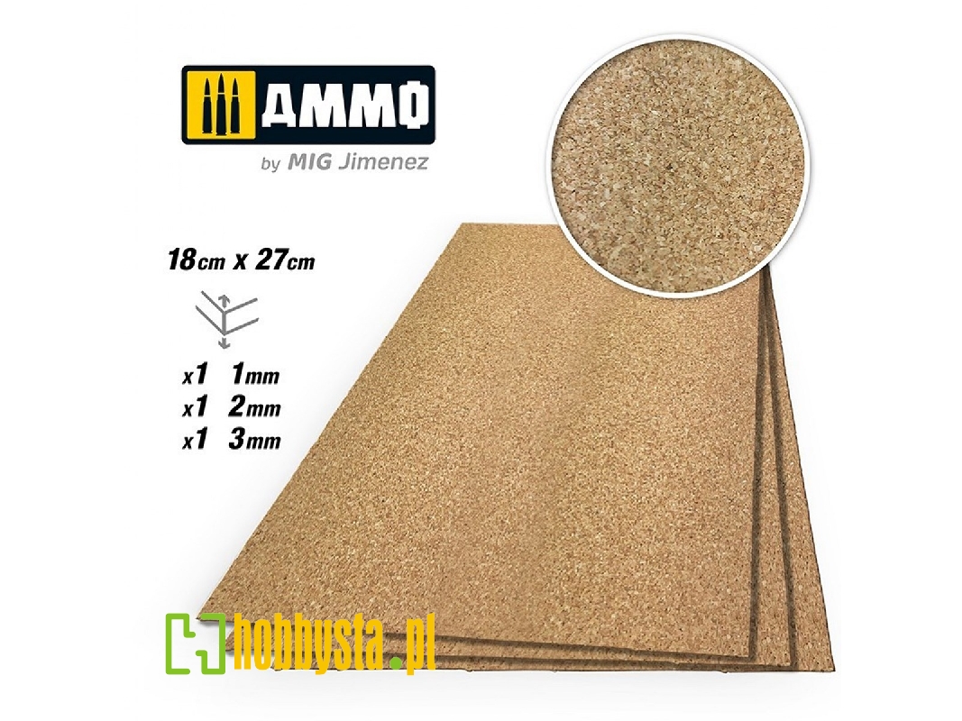 Create Cork - Fine Grain Mix (1 Mm, 2 Mm And 3 Mm / 180 X 270 Mm) - 1 Pc. Each Size - zdjęcie 1 Create Cork - Fine Grain Mix (1 Mm, 2 Mm And 3 Mm / 180 X 270 Mm) - 1 Pc. Each Size - zdjęcie 1
