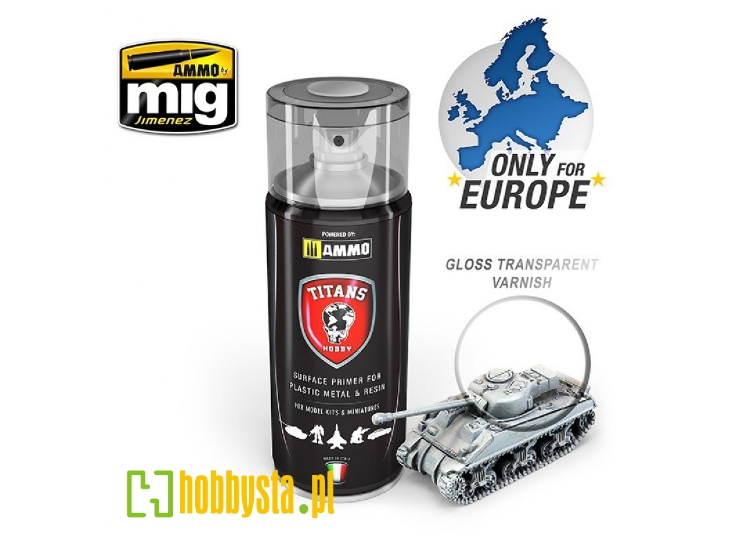 A.Mig Tth114 Gloss Transparent Vanish Primer Spray (Titans Hobby) - zdjęcie 1 A.Mig Tth114 Gloss Transparent Vanish Primer Spray (Titans Hobby) - zdjęcie 1