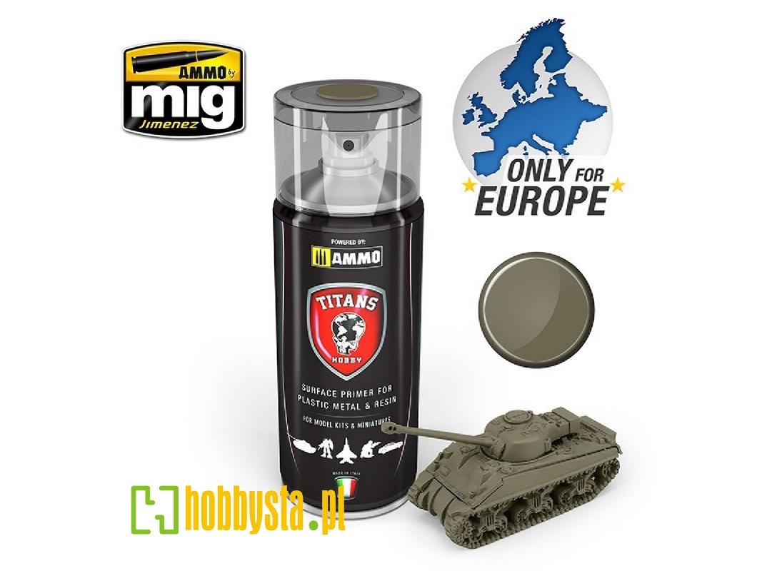 A.Mig Tth120 Us Olive Drab Matt Primer Spray (Titans Hobby) - zdjęcie 1 A.Mig Tth120 Us Olive Drab Matt Primer Spray (Titans Hobby) - zdjęcie 1