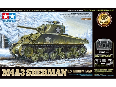 Rc U.S. Medium Tank M4a3 Sherman (With Control Unit) - zdjęcie 1