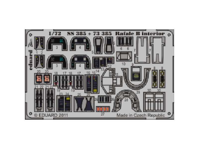  Rafale B interior S. A. 1/72 - Hobby Boss - blaszki - zdjęcie 1