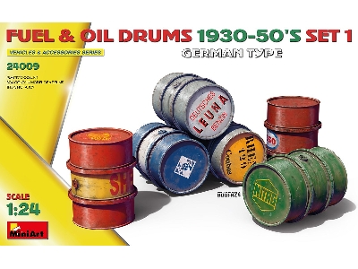Fuel & Oil Drums 1930-50&#8217;s Set 1. German Type - zdjęcie 1