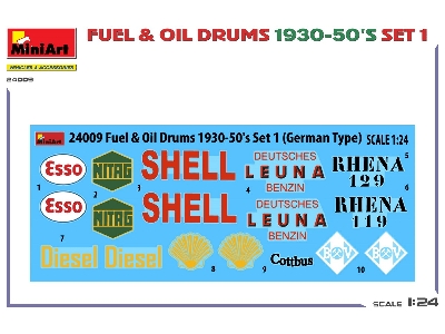 Fuel & Oil Drums 1930-50&#8217;s Set 1. German Type - zdjęcie 2