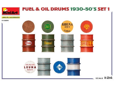 Fuel & Oil Drums 1930-50&#8217;s Set 1. German Type - zdjęcie 4
