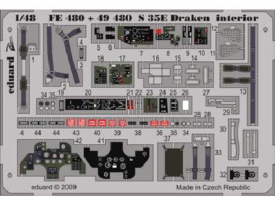  RF-35 Draken interior S. A. 1/48 - Hasegawa - blaszki - zdjęcie 1