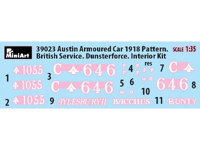 Austin Armoured Car 1918 Pattern. British Service Dunsterforce. Interior Kit - zdjęcie 11