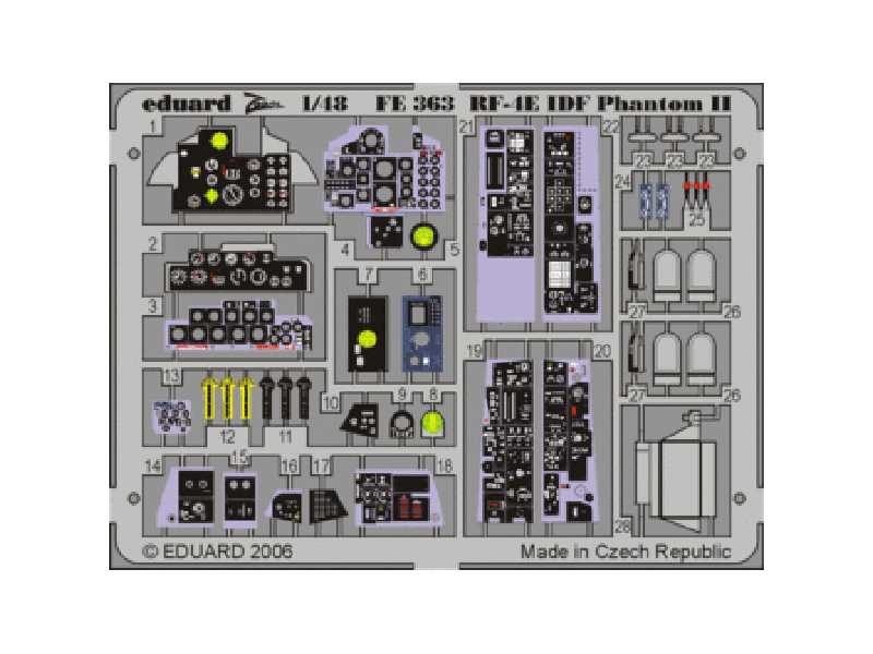  RF-4E IDF 1/48 - Hasegawa - blaszki - zdjęcie 1