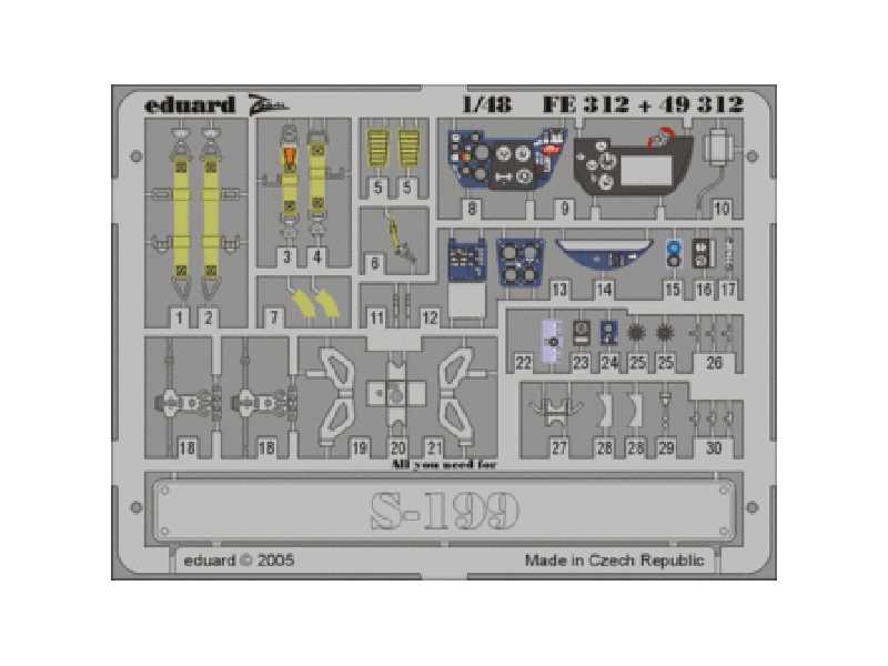  S-199 1/48 - Academy Minicraft - blaszki - zdjęcie 1