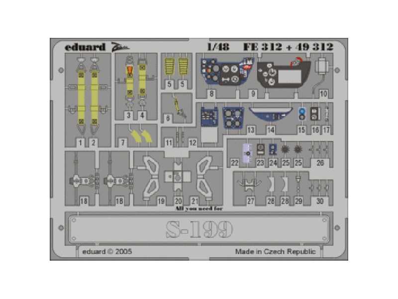 S-199 1/48 - Academy Minicraft - blaszki - zdjęcie 1 S-199 1/48 - Academy Minicraft - blaszki - zdjęcie 1