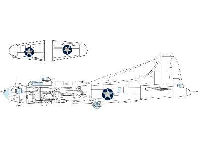 B-17F US national insignia rounded 1/48 - EDUARD - zdjęcie 1