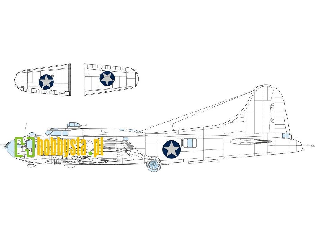 B-17F US national insignia rounded 1/48 - EDUARD - zdjęcie 1 B-17F US national insignia rounded 1/48 - EDUARD - zdjęcie 1