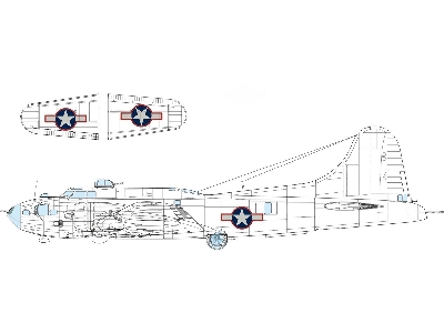 B-17F US national insignia w/  red outline 1/48 - EDUARD - zdjęcie 1