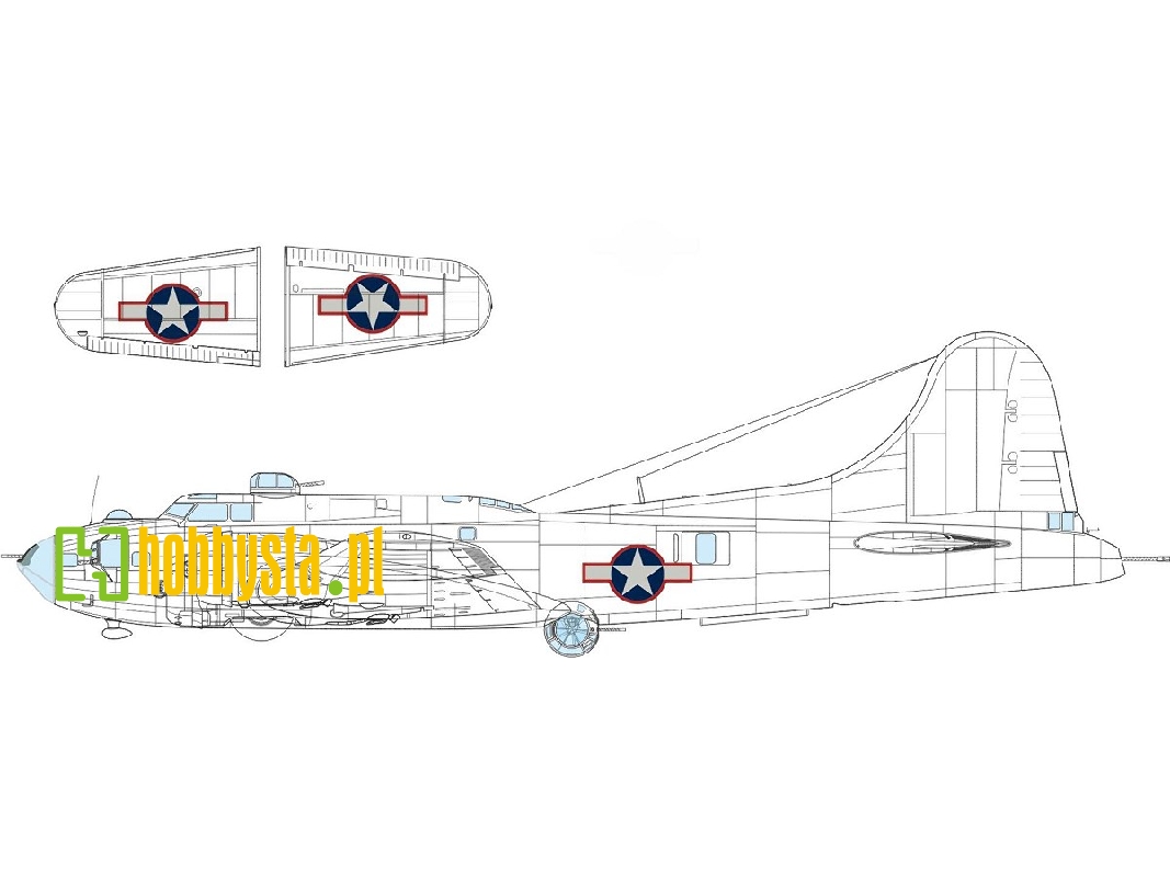B-17F US national insignia w/ red outline 1/48 - EDUARD - zdjęcie 1 B-17F US national insignia w/ red outline 1/48 - EDUARD - zdjęcie 1