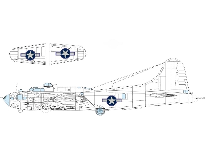 B-17F US national insignia w/  blue outline 1/48 - EDUARD - zdjęcie 1