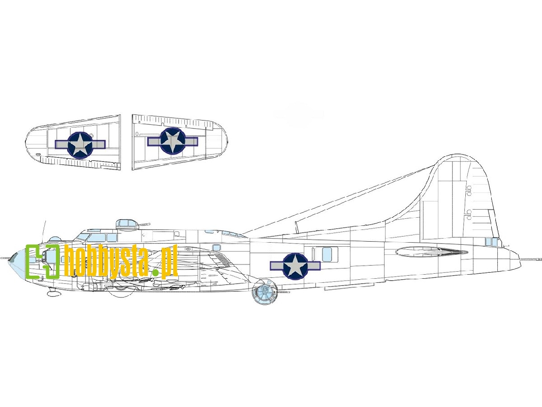 B-17F US national insignia w/ blue outline 1/48 - EDUARD - zdjęcie 1 B-17F US national insignia w/ blue outline 1/48 - EDUARD - zdjęcie 1