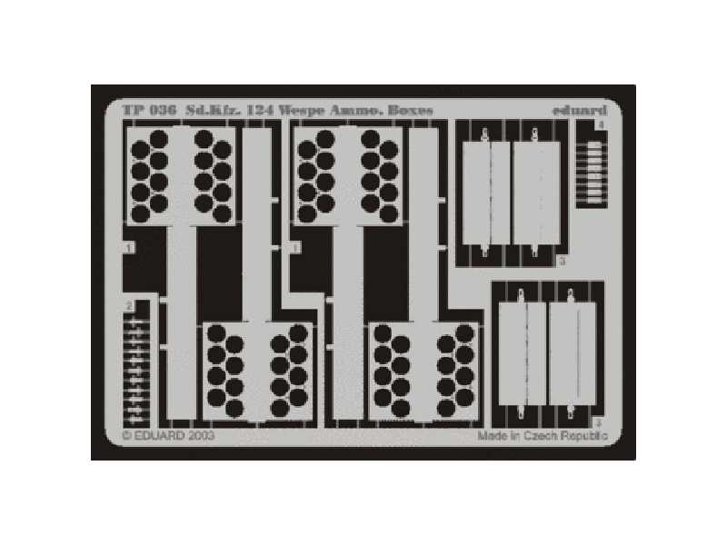 Sd. Kfz.124 Wespe Ammo. Boxes 1/35 - Tamiya - blaszki - zdjęcie 1 Sd. Kfz.124 Wespe Ammo. Boxes 1/35 - Tamiya - blaszki - zdjęcie 1