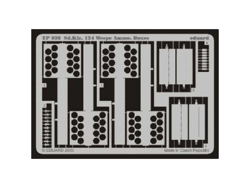  Sd. Kfz.124 Wespe Ammo.  Boxes 1/35 - Tamiya - blaszki - zdjęcie 1