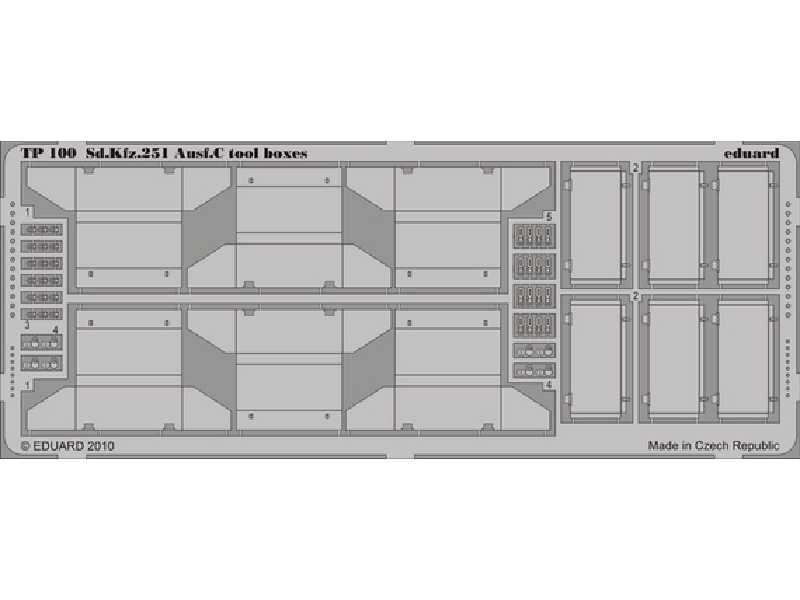 Sd. Kfz.251 Ausf. C tool boxes 1/35 - Afv Club - blaszki - zdjęcie 1 Sd. Kfz.251 Ausf. C tool boxes 1/35 - Afv Club - blaszki - zdjęcie 1