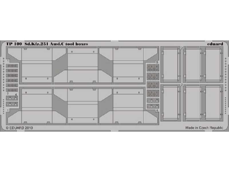  Sd. Kfz.251 Ausf. C tool boxes 1/35 - Afv Club - blaszki - zdjęcie 1