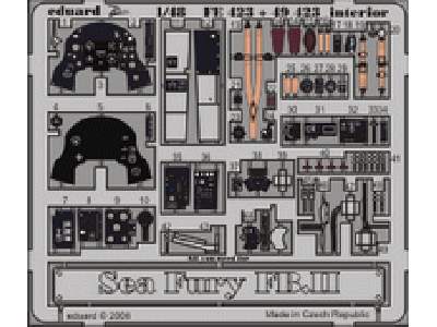  Sea Fury FB. II interior S. A. 1/48 - Trumpeter - blaszki - zdjęcie 1