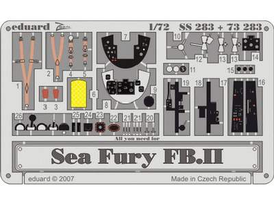  Sea Fury FB. II S. A. 1/72 - Trumpeter - blaszki - zdjęcie 1