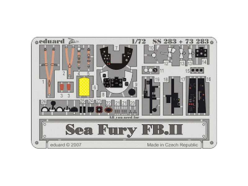 Sea Fury FB. II S. A. 1/72 - Trumpeter - blaszki - zdjęcie 1
