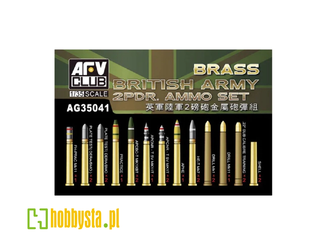 British Army Qf 2pdr Ammo Set (Brass) - zdjęcie 1 British Army Qf 2pdr Ammo Set (Brass) - zdjęcie 1
