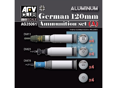 Modern German 120mm Tank Ammunition Set A (Aluminium) - zdjęcie 1